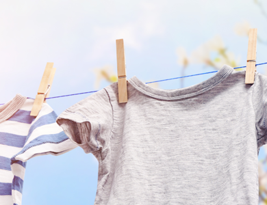 Kids Shirts On Clothesline